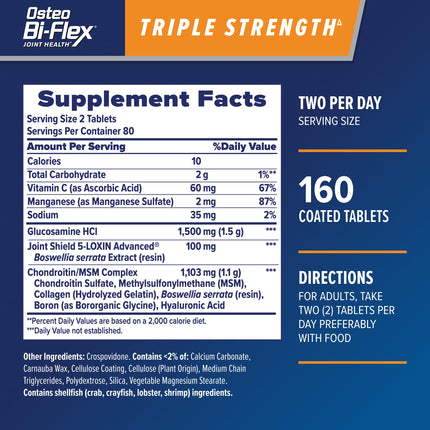Osteo Bi-Flex Triple Strength Glucosamine Chondroitin – 80 Count Twin Pack