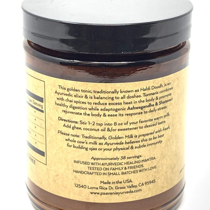 PAAVANI Ayurveda Golden Milk – Organic Turmeric & Ashwagandha, 38 Servings