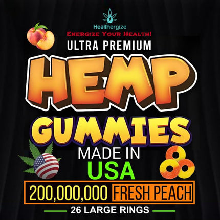 2Pack Hemp Gummies – Premium Hemp Oil Peach Ring (Made in USA)