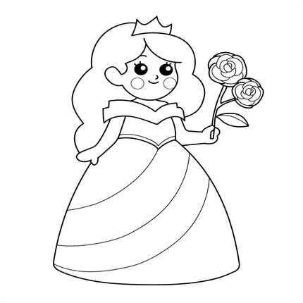 Princess Colouring Book - 55 Bold and Simple Designs for Young Kids