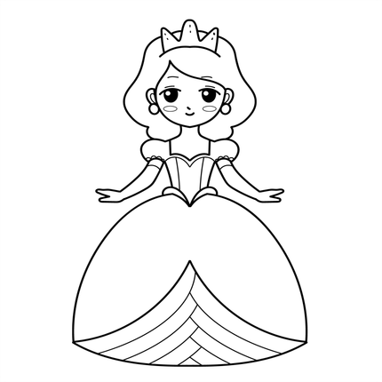Princess Colouring Book - 55 Bold and Simple Designs for Young Kids