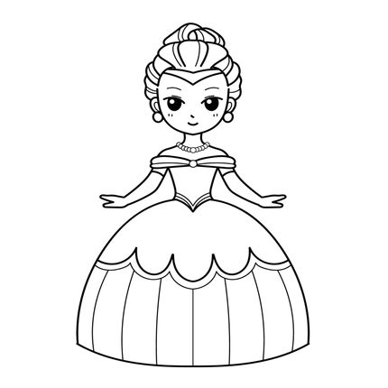 Princess Colouring Book - 55 Bold and Simple Designs for Young Kids
