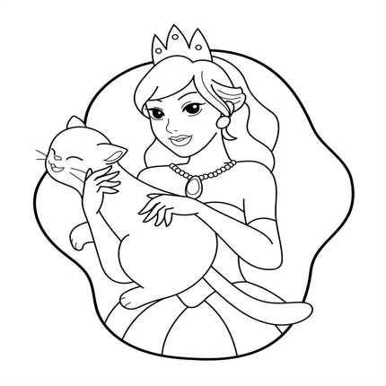 Princess Colouring Book - 55 Bold and Simple Designs for Young Kids
