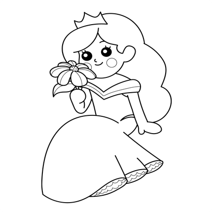Princess Colouring Book - 55 Bold and Simple Designs for Young Kids