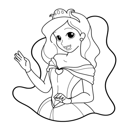 Princess Colouring Book - 55 Bold and Simple Designs for Young Kids