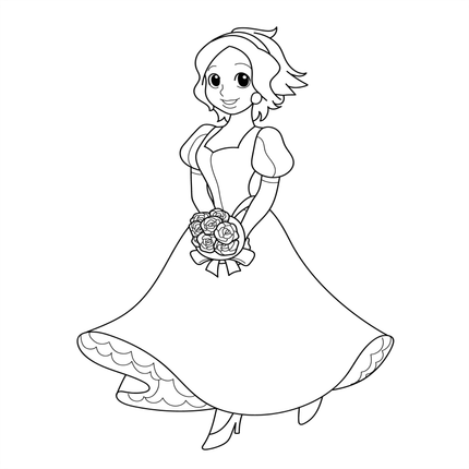 Princess Colouring Book - 55 Bold and Simple Designs for Young Kids