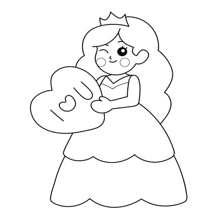 Princess Colouring Book - 55 Bold and Simple Designs for Young Kids