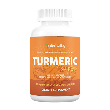 Paleovalley Organic Turmeric Complex – Full Spectrum Turmeric + Superfoods | 56 Vegetarian Capsules