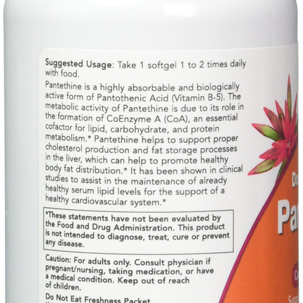 Pantethine 600 mg – 60 Softgels (Pack of 2) | Cardiovascular Health Support