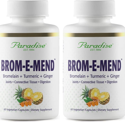 Paradise Bromelain with Turmeric & Ginger – Vegan, Non-GMO, Gluten Free | 60 Veg Capsules (Pack of 2)