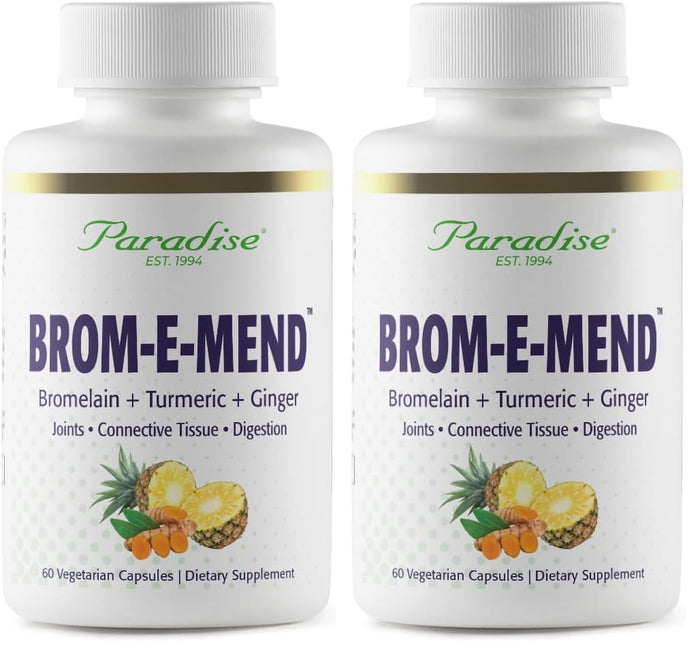Paradise Bromelain with Turmeric & Ginger – Vegan, Non-GMO, Gluten Free | 60 Veg Capsules (Pack of 2)