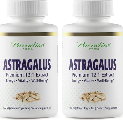 Paradise Herbs Astragalus Extract - Vegetarian Capsules for Energy, Immune Support | Non-GMO, Gluten Free, 120 Capsules (Pack of 2)