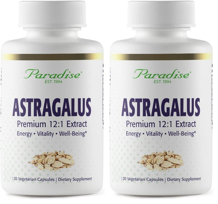 Paradise Herbs Astragalus Extract - Vegetarian Capsules for Energy, Immune Support | Non-GMO, Gluten Free, 120 Capsules (Pack of 2)