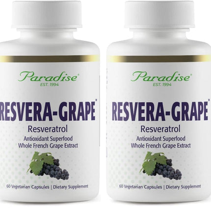 Paradise Herbs Resveragrape: Resveratrol + OPCs, 60 Veg Caps (Pack of 2)