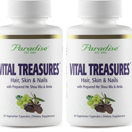 Paradise Herbs Vital Treasures – Hair, Skin & Nails Support | 60 Veg Capsules (Pack of 2)