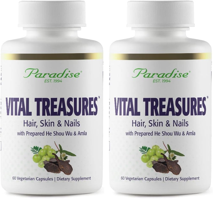 Paradise Herbs Vital Treasures – Hair, Skin & Nails Support | 60 Veg Capsules (Pack of 2)