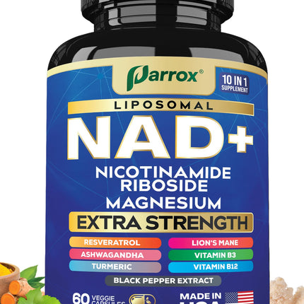 Parrox NAD+ Supplement – Liposomal NAD+, NR, B3 & B12 | 10-in-1