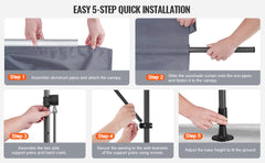 VEVOR Patio Awning Retractable Awning Sunshade Shelter with Manual Crank Handle Outdoor Canopy Sunsetter Deck for Balcony Yard