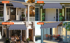 VEVOR Patio Awning Retractable Awning Sunshade Shelter with Manual Crank Handle Outdoor Canopy Sunsetter Deck for Balcony Yard