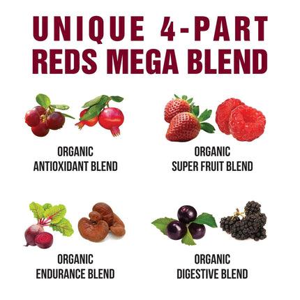 Peak Performance Organic Reds Superfood Powder – 25+ Organic Ingredients & Polyphenols