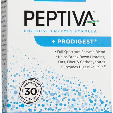 Peptiva Digestive Enzymes + Prodigest – 30 Count | Bloating & Digestive Support