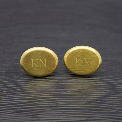 Personalised Men's Gold Oval Cufflinks