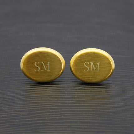 Personalised Men's Gold Oval Cufflinks