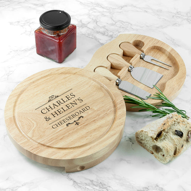 Personalised Traditional Couple's Cheese Board Set