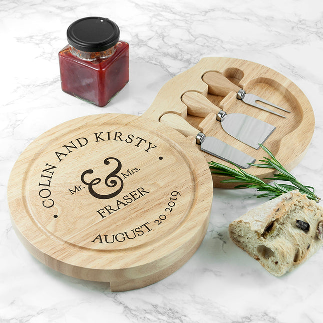 Personalised Couple's Classic Cheese Board Set
