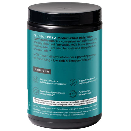 Perfect Keto 7g MCT Oil Powder – Unflavored, Non-Dairy Keto Coffee Creamer | 30 Servings