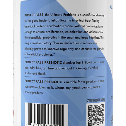 PERFECT PASS Prebiotic PHGG Powder – 210g, Natural, Gluten Free, Non-GMO, Kosher, Sugar Free