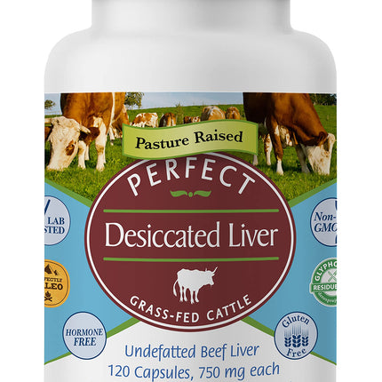 Perfect Supplements Desiccated Beef Liver Capsules – Grass-Fed, Hormone-Free | Natural Protein, Iron, Vitamins A and B