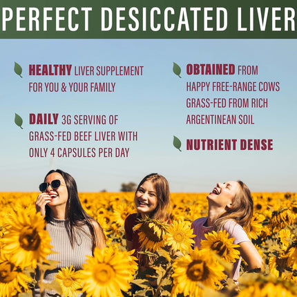 Perfect Supplements Desiccated Beef Liver Capsules – Grass-Fed, Hormone-Free | Natural Protein, Iron, Vitamins A and B