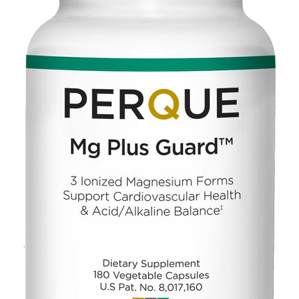 PERQUE Mg Plus Guard — High-Absorption Magnesium Glycinate, 180 Veg Capsules