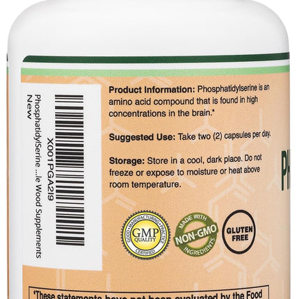 PhosphatidylSerine 300mg per Serving – 120 Capsules | Double Wood