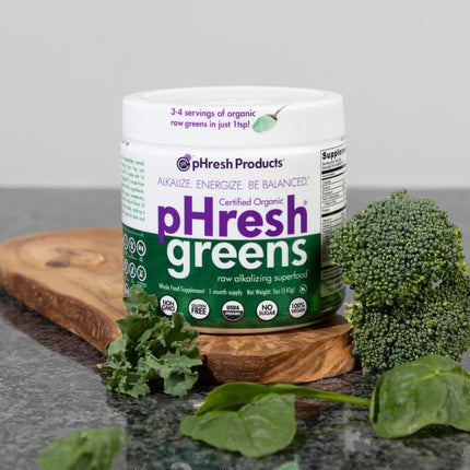 pHresh Greens Raw Alkalizing Superfood Greens Powder – 5 oz (1 Month) – Gluten-Free