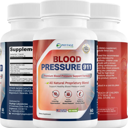 Phytage Labs Blood Pressure 911 Premium Supplement – BP Support Pills. 2 Pack