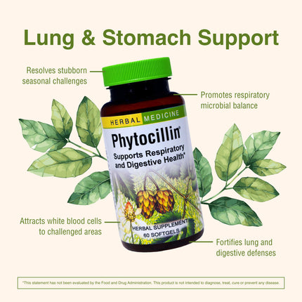 Herbs Etc. Phytocillin® 60-Count Softgels – Respiratory & Digestive Support