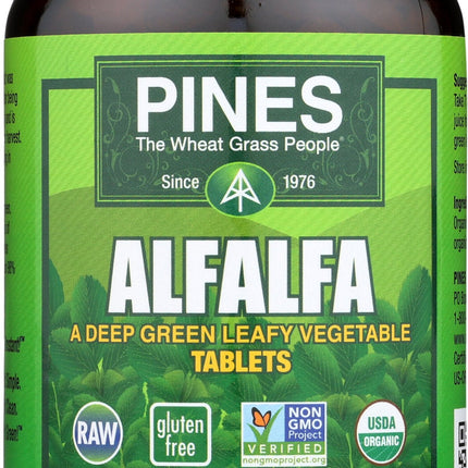 PINES Organic Alfalfa – 500 Count Tablets | Non-GMO, USDA Organic