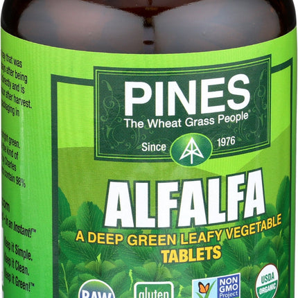 PINES Organic Alfalfa – 500 Count Tablets | Non-GMO, USDA Organic