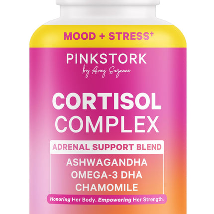 Pink Stork Cortisol Complex for Women – Adaptogenic Adrenal Support, 60 Count