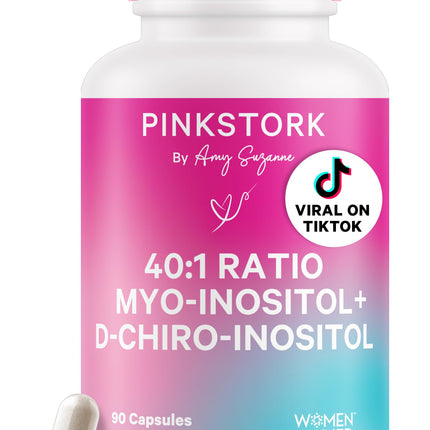 Pink Stork Inositol for Women – 40:1 Myo-Inositol & D-Chiro, 30 Servings