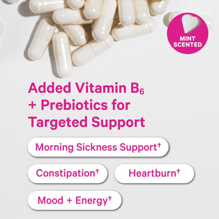 Pink Stork Prenatal Probiotic for Women - 50B CFUs, B6, Mint - 30 Caps