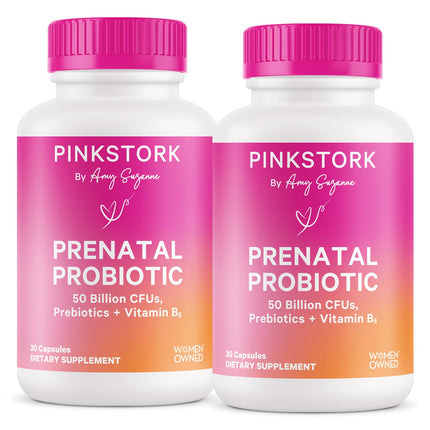 Pink Stork Prenatal Probiotics for Women – 60 Capsules | Gut Health & Immune Support
