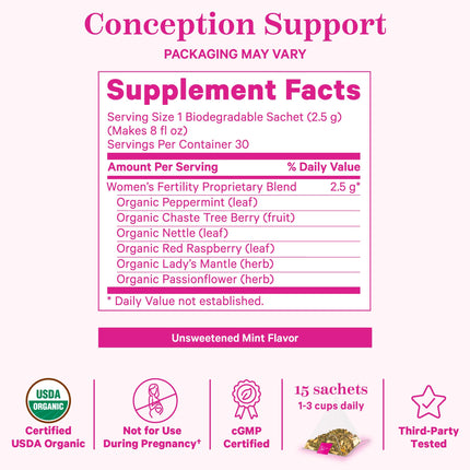 Pink Stork Fertility Bundle for Women – Conception Tea + Prenatal Vitamin Support with Inositol, Vitex, Folate & Ashwaganda – Supports Hormone Balance, Cycle Health & Preconception Wellness