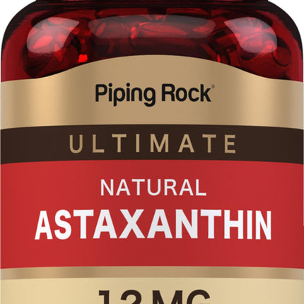 Piping Rock Astaxanthin 12mg | 60 Softgel Capsules | Extract Supplement | Gluten Free, Non-GMO