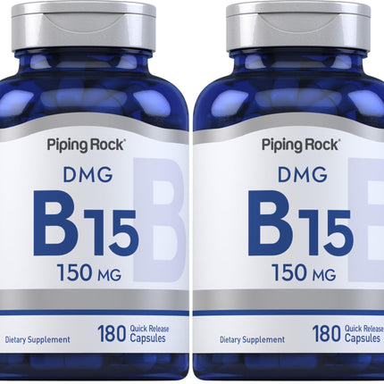 Piping Rock DMG Supplement - B15 150 mg | 180 Capsules | Non-GMO, Gluten Free (Pack of 2)