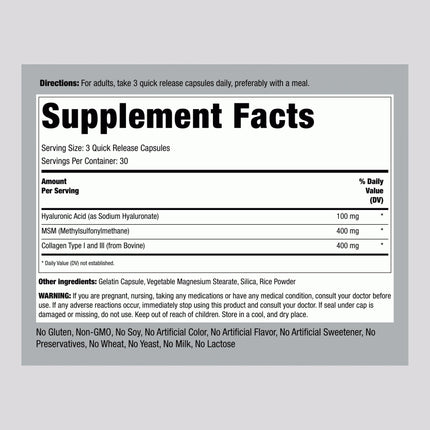 Piping Rock Hyaluronic Acid 900mg – 90 Capsules | Pack of 2 | Non-GMO, Gluten Free