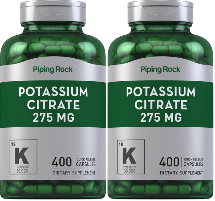 Piping Rock Potassium Citrate Supplement | 275 mg | 400 Capsules | Non-GMO, Gluten Free (Pack of 2)