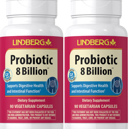 Piping Rock Probiotic for Men & Women – 90 Capsules | Digestive Support | Non-GMO, Gluten Free & Vegetarian | Lindberg (Pack of 2)